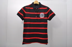 中古 レディース 23区ゴルフ 23区GOLF 半袖ポロシャツ 1(M) 黒×赤  ブラック×レッド ストレッチ ボーダー