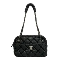 CHANEL(シャネル) ショルダーバッグ バブルキルト 黒 チェーンショルダー/シルバー金具 ラムスキン