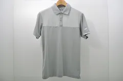 中古 メンズ アディダス adidas 半袖ポロシャツ S グレー 斜めストライプ
