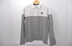 中古 レディース ジャックバニー Jack Bunny!! 長袖ポロシャツ 2(L) 白×黒  ボーダー