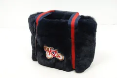 未使用品 アンパスィ and per se カートバッグ ネイビー 紺 ラウンドバッグ ファー