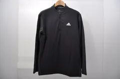 中古 メンズ アディダスゴルフ adidas GOLF 長袖シャツ O 黒×グレー  ブラック ハーフジップ