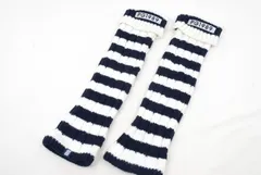 中古 レディース パーリーゲイツ PEARLY GATES レッグウォーマー ネイビー×ホワイト 紺×白 ニット ボーダー
