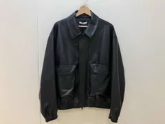 WYM LIDNM ウィムバイリドム ARTIFICIAL GRAIN SHORT BLOUSON ショートブルゾン フェイクレザージャケット M WYjk1038 黒 ブラック メンズ