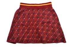 中古 レディース ニューバランスゴルフ New Balance golf スカート 1(M) 赤茶 ニット 裏地付き 総柄