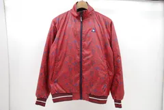 中古 メンズ ルコックスポルティフ le coq sportif ジャケット M  赤 レッド フルジップアウター 中綿入り 総柄