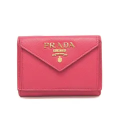 プラダ(Prada) サフィアーノ SAFFIANO METAL 1MH021 レディース レザー 財布（三つ折り） ピンク