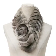 ■美品■Faviora ファビオラ ストール チンチラ ファー ムーンバット ティペット マフラー 毛皮 ブランド古着【中古】20260206/RA7540