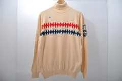 中古 メンズ パーリーゲイツ PEARLY GATES セーター 4(M) ベージュ 長袖タートルネック ニット ダイヤ柄