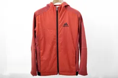 中古 メンズ アディダス adidas ブルゾン M 赤 レッド 長袖 ダブルジップ 裏フリース