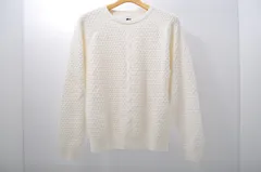 中古 レディース フットジョイ FootJoy セーター M 白  ホワイト 長袖クルーネック ニット 総柄