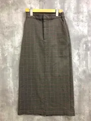 美品 URBAN RESEARCH DOORS アーバンリサーチドアーズ FORK＆SPOON ideal stretch ストレート スカート size1/CHECK ■■ レディース