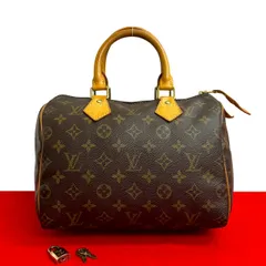極 美品 LOUIS VUITTON ルイヴィトン ヴィンテージ スピーディ 25 モノグラム ロゴ 柄 レザー 本革 ハンドバッグ ブラウン 34165