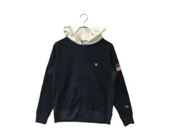 中古 レディース チャンピオンゴルフ Champion パーカー L 紺  ネイビー 長袖ダブルジップ ニット 裏起毛
