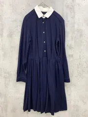 green label relaxing グリーンレーベルリラクシング ユナイテッドアローズ 35261041248 ウール ニット サイドジップ ワンピース 紺 ■■ レディース