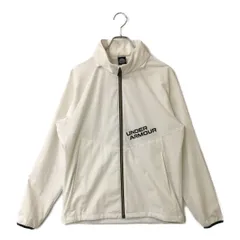 中古 メンズ アンダーアーマー UNDER ARMOUR ウィンドブレーカー L 白 ホワイト 長袖フルジップパーカー メッシュ裏地付き 春秋