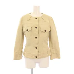 ドルチェ&ガッバーナ ドルガバ DOLCE&GABBANA デニムジャケット Gジャン ジージャン ノーカラー アウター ショート丈 ダメージ加工 40 ベージュ /BB