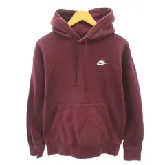 ナイキ NIKE プルオーバー パーカー フーディ スウォッシュ ロゴ 刺繍 長袖 S 紅 ボルドー BV2654-681 0203