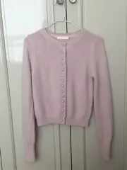ベビーピンク ニット カーディガン