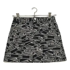 中古 レディース ニューバランスゴルフ New Balance golf スカート 1(M)  黒×白 ブラック×ホワイト  総柄