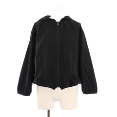 ブルーレーベルクレストブリッジ BLUE LABEL CRESTBRIDGE ブルゾン ジャケット アウター ショート丈 ジップアップ ストレッチ フード ワンカラー 38 黒 ブラック /BB