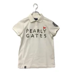 中古 レディース パーリーゲイツ PEARLY GATES 半袖ポロシャツ 0(S) 白 ホワイト 迷彩ロゴ
