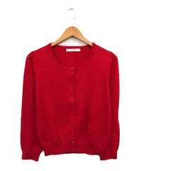 エフデ ef-de カーディガン 長袖 シンプル 11 レッド 赤 /KT26