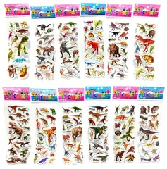 シール3D恐竜シール12枚セットかわいいふわふわステッカーぷっくり 恐竜 ごほうび シール可愛い おしゃれ DIY カレンダー 手帳 ノート 壁 自転車 冷蔵庫の装飾ステッカー