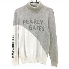 パーリーゲイツ タートルネックセーター ライトグレー×杢グレー×ダークネイビー  メンズ 4(M) ゴルフウェア 2024年モデル PEARLY GATES