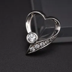 M260 キュービックジルコニア DQCZ 925刻印 ペンダント トップ オープンハート デザイン シルバー チャーム ヘッド