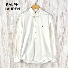 古着 RALPH LAUREN ラルフローレン カラーポニー ロゴ刺繡 BD ボタンダウン オックスフォード 長袖 シャツ ホワイト メンズ トップス