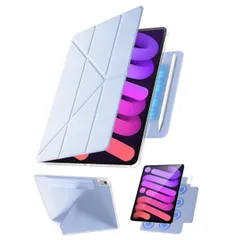 【360°全面保護・Y字スタンド】Tekka iPad mini7 ケース (A17 Pro・第7世代 2024) / iPad mini6 ケース (第6世代 8.3インチ 2021) 専用 マグネット吸着 隠しペン収納 縦置き・横置き対応 超薄型 軽量