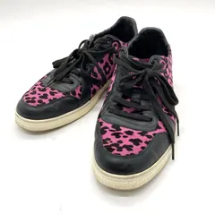 GUCCI グッチ スニーカー レオパード柄 ハラコ 342044 ローカット ヒョウ柄 シューズ メンズ サイズ8 1/2  27.5cm ピンク 靴 B15791◆