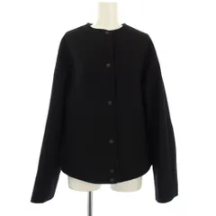 セオリーリュクス theory luxe 24AW LAMB MELTON  NM BLENDA ノーカラーコート アウター ショート丈 38 黒 41-4309601-050-038 /KH