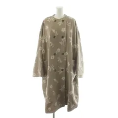 サマンサモスモス SM2 TSUHARU 花柄ジャガードWボタンコート ノーカラーコート ロング アウター F モカ 1303713-42-25 /AN2