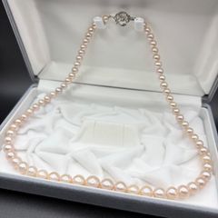 本真珠 パール ネックレス ピンク系 4.2-8.0mm 32.94g - メルカリ
