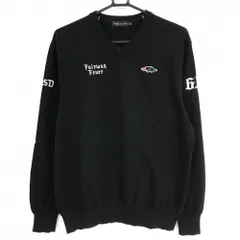 【美品】ラフアンドスウェル セーター 黒 Vネック コットン100％ ニット  メンズ L ゴルフウェア rough＆swell