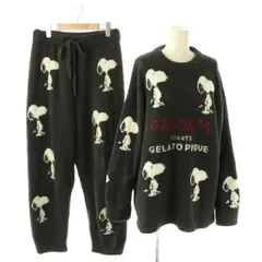 ジェラートピケ gelato pique × ピーナッツ PEANUT 23SS セットアップ ルームウェア ニット セーター パンツ F チャコールグレー ホワイト レッド PWNT231080 /DO