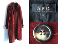 希少 ビンテージ A.P.C. アーペーセー コットンベロア 別珍 トレンチコート 36 ブリックレッド ルーマニア製 イーストバイウエスト期 オールド