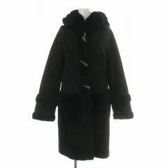 グレースコンチネンタル GRACE CONTINENTAL メリノムートンダッフルコート アウター ミドル丈 ラムスエード フォックスファー 切替 トグルボタン 36 S 黒 ブラック 15364120 /BB