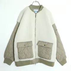 【極美品】コロンビア★もこもこ暖か♪トゥリースワローオムニヒートインシュレイテッド ダウンジャケット 男女兼用L 白×カーキ系 z17693