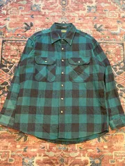 【 90’s USA製 /  OSHKOSH 】オシュコシュ　ネルシャツ　バッファローチェック　ブラック×グリーン　XL