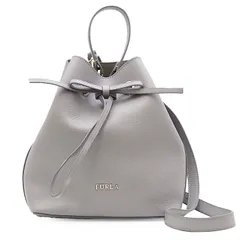 SALE【未使用】Furla フルラ コスタンザ ハンドバッグ ショルダーバッグ 2WAY レザー 巾着 鞄 小物 ショルダーストラップ・タグ付属 レディース グレー 灰色 BLE3CSZ VT0000