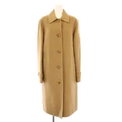 バーバリー ロンドン BURBERRY LONDON ステンカラーコート アウター ロング丈 ウール カシミヤ混 ワンカラー ノバチェック 40 茶 ブラウン /BB