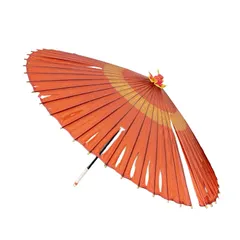 和傘 高級蛇の目傘 番傘 日本舞踏傘 朱色 長期保管品 未使用品 中古  K10897220