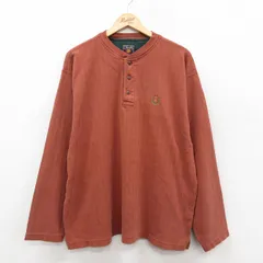 XL/古着 ラルフローレン チャップス 長袖 ビンテージ ブランド Tシャツ メンズ 90年代 90s ワンポイントロゴ 大きいサイズ コットン ヘンリーネック 茶系 25dec17