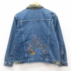 ディズニーストア 刺繍デニムジャケット くまのプーさん フラワー 