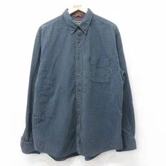 XL/古着 アバクロンビー 長袖 ブランド シャツ メンズ 90年代 90s コットン ボタンダウン 紺他 チェック 25dec17