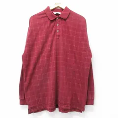 XL/古着 エディーバウアー 長袖 ブランド ポロ シャツ メンズ 00年代 00s 大きいサイズ コットン エンジ他 チェック 25dec17