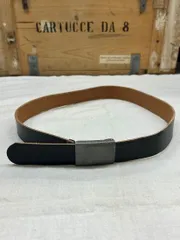 【ドイツ軍】実物 レザーベルト　German military leather belt : Black
